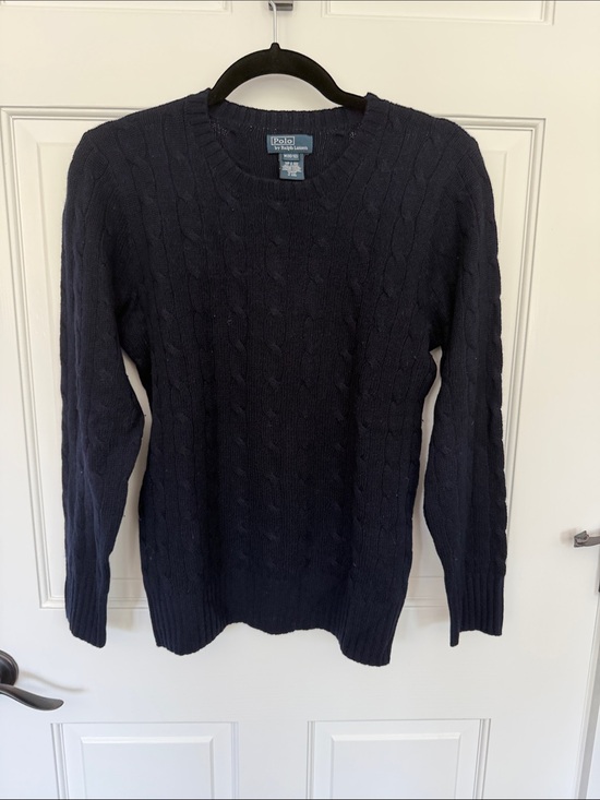 Polo Ralph Lauren Sweaters - ✨Cashmere!!✨Polo by Ralph Lauren Navy Cable-Knit Crewneck Sweater